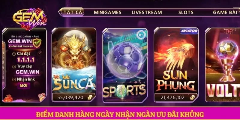 Điểm danh hàng ngày nhận ngàn ưu đãi khủng