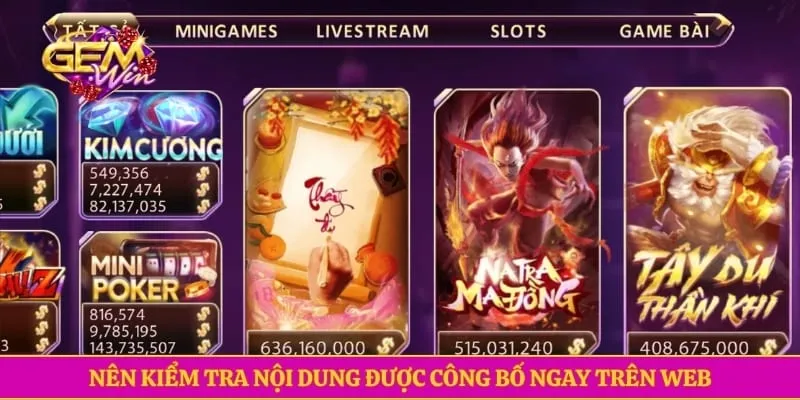 Nên kiểm tra nội dung được công bố ngay trên web
