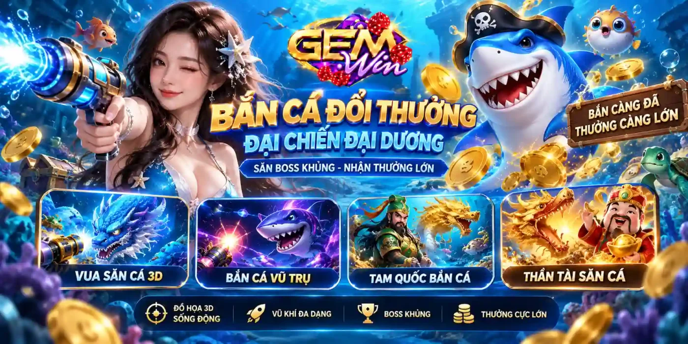 GEMWIN Sảnh bắn cá đổi thưởng - Đại chiến đại dương săn Boss khủng